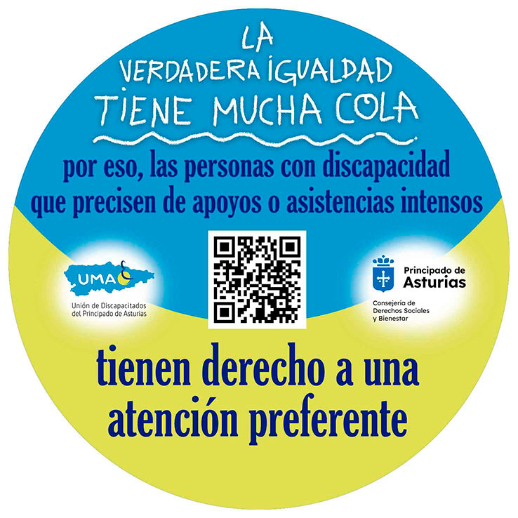 pegatina sobre la Igualdad tiene Cola con codigo QR incluido
